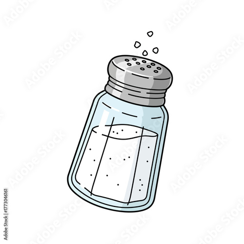 Salt Shaker with Salt Crystals and Sprinkles.