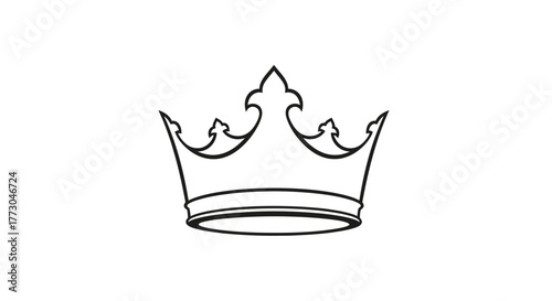 Simple Crown Outline Icon.