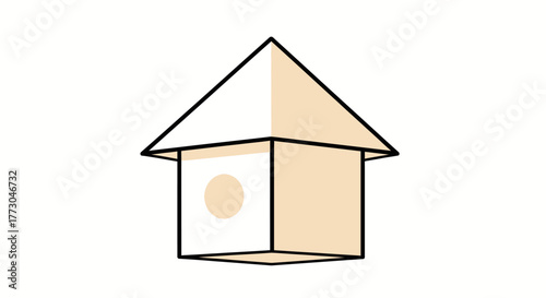 Simple Geometric Birdhouse Icon.