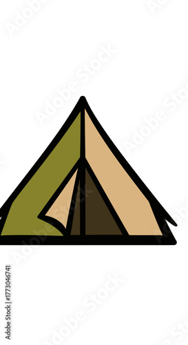 Simple illustration of a camping tent.