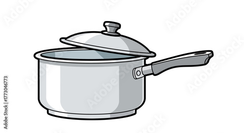 Simple illustration of a saucepan with a lid.