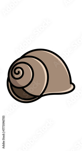 Simple illustration of a spiral seashell.