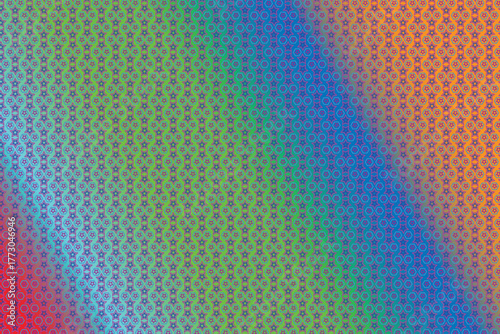 Vibrant Geometric Pattern with Stars and Hexagons A Retro Aesthetic Design Perfect for Backgrounds and Creative Projects