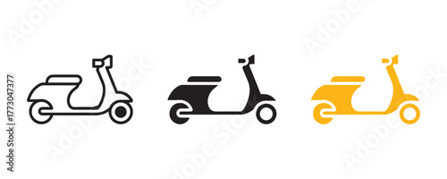 Scooter Icon.  Electric Scooter Vector Illustration on White Background