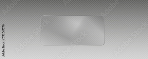 Transparent glass effect, realistic window mockups, mirror set, glass showcase on transparent background, vector png. Glass banner, acrylic smooth surface.	
