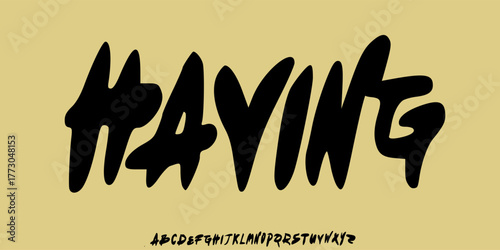 Elegant Bold Italic handwritten custom font, typeface vector ,typography poster psychedelic ,Surfing font collection, artwork design for fashion,sport, urban,movie,film,and brand. Illustration