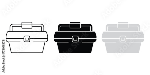Empty Tool Box Icon. Maintenance and Repair Equipment Symbol Vector Illustration on White Background