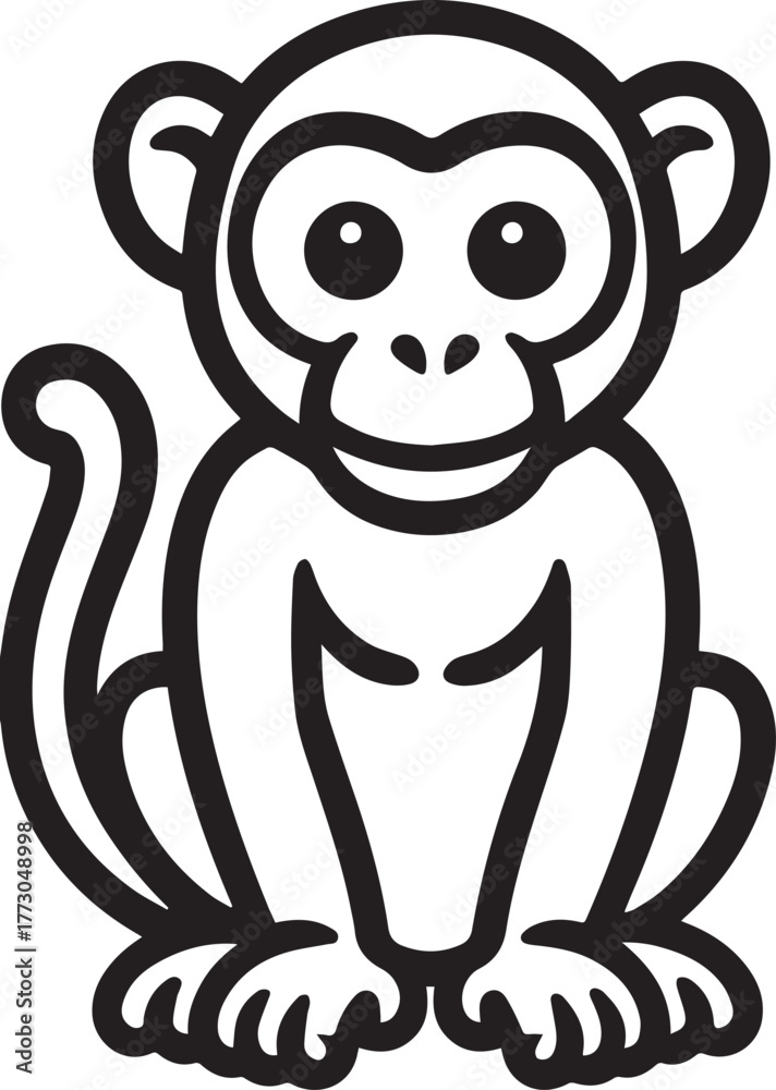 Fototapeta premium Monkey Silhouette Vector Illustration