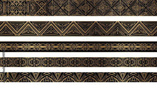 Elegant geometric gold borders collection for sophisticated design projects
