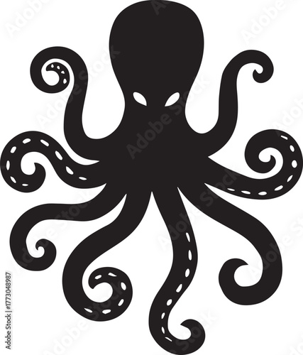 Octopus Silhouette Vector Illustration