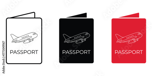 Passport Icon. Travel and Identification Symbol on White Background.