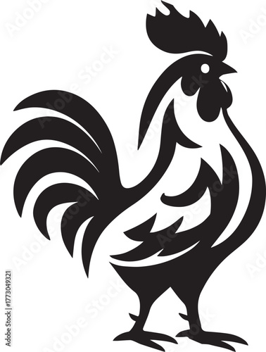 Rooster Silhouette Vector Illustration