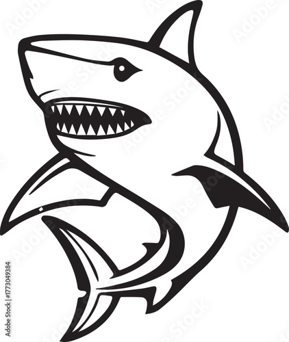 shark cartoon isolated on white