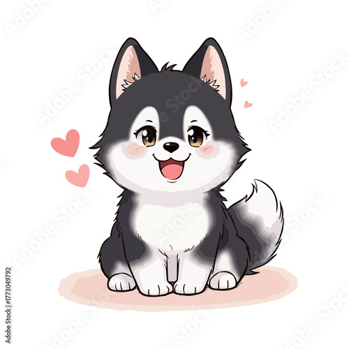 Cute Baby Alusky Clipart 02