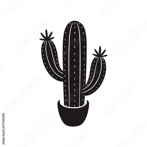 Desert Cactus Plant Silhouette Succulent Nature Environment Dry Design