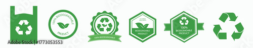 Biodegradable symbol representing eco-friendly and sustainable materials.
