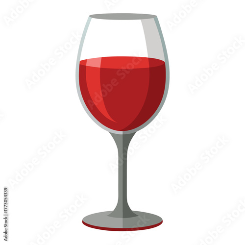 Wine glass with red wine for restaurant menus and luxury ads