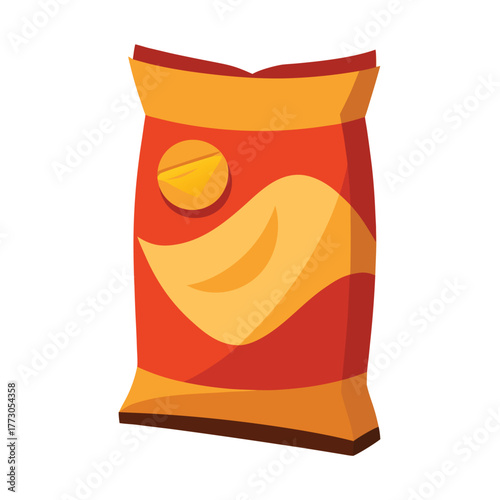 Snack chips bag realistic isolated crunchy food white background