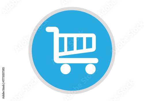 Botón azul de carrito de la compra para comprar 