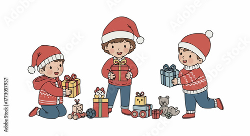 Christmas Gift Giving Illustration