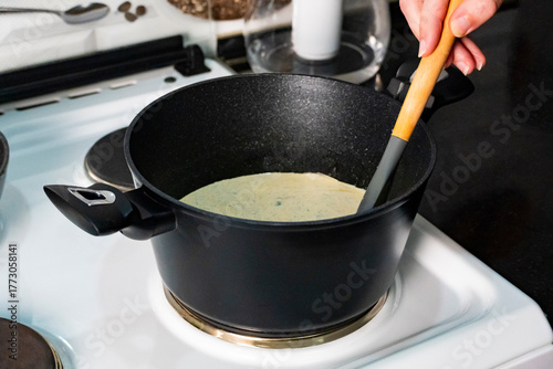 Cooking Creamy Sauce on Stove