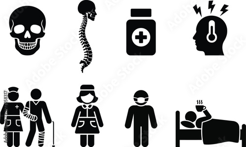Healthcare medical pictogram icons