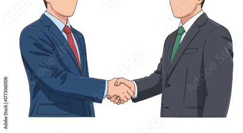 Two businesspeople extend hands for a handshake, symbolizing agreement, partnership, and sealing a deal, in a formal setting.