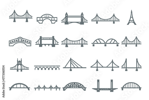 Collection of iconic bridge designs showcasing various architectural styles and structures