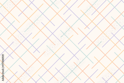 Modern pastel geometric pattern with intersecting lines on a soft cream background perfect for design projects