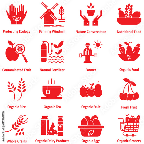 Organic, natural, vegan, cruelty free, collagen, anti age, antioxidant cosmetic editable stroke outline icons set isolated on white background flat vector illustration.