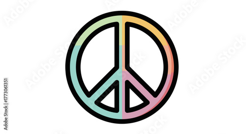 A pastel peace symbol against a transparente background, radiating tranquility and invoking sentiments of unity and goodwill.