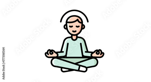 A serene person, cross-legged in quiet meditation, symbolizes peace and inner calm amidst a busy and chaotic world.