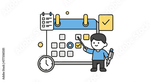 Man pointing at calendar with deadlines and to-do list highlights planning and project schedule tracking, and organization.