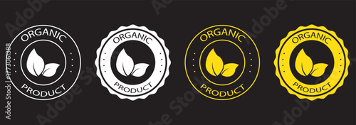Natural ingredients label icon set. 100% Natural and organic Product Icon Circle Sign food labels. Healthy Food Emblem. Organic food Badge. Eco friendly icons. Ecologic food stamps. Vector