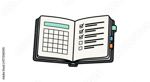 Open calendar and to-do list with tasks checked off, designed for organization, planning, and productivity.