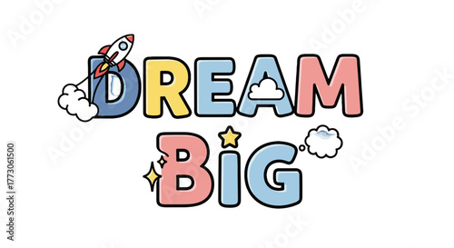 A whimsical display that inspires limitless ambition and the courage to pursue your largest goals. Dream big and believe!