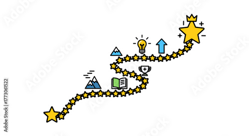 Embark on a transformative journey, navigating mountains, ideas, and knowledge to reach your ultimate star destination.