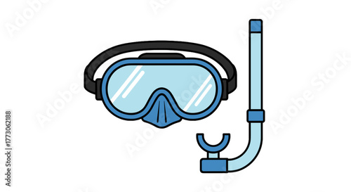A blue diving mask and snorkel are designed for underwater exploration and enhanced aquatic adventures.