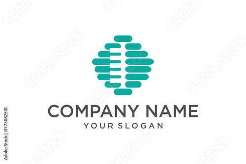 Modern Abstract Brain Data Technology Logo Design