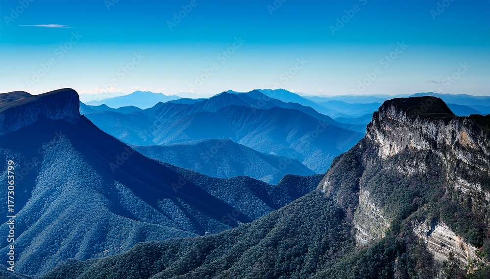 Fototapeta premium Abstract Blue Mountains
