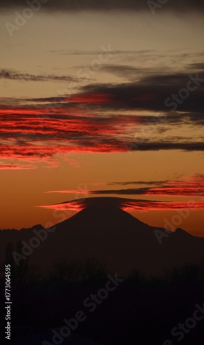 sunset over the mountains
