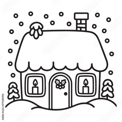 cute candle with holly bold & easy cute christmas coloring page, Whimsical Gingerbread House Coloring Pages for Kids & Adults, Christmas Coloring Pages, bold & easy cozy winter coloring book pages,