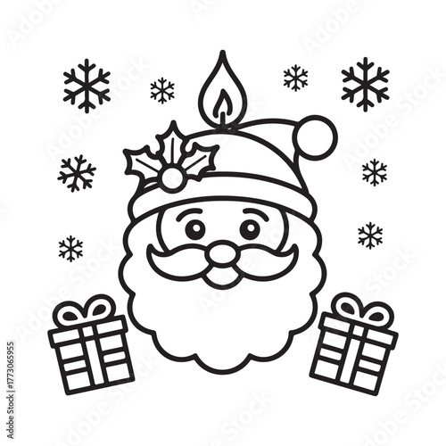 cute candle with holly bold & easy cute christmas coloring page, Whimsical Gingerbread House Coloring Pages for Kids & Adults, Christmas Coloring Pages, bold & easy cozy winter coloring book pages,
