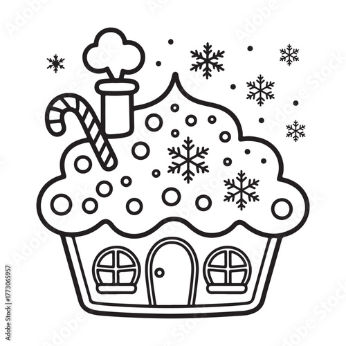 cute candle with holly bold & easy cute christmas coloring page, Whimsical Gingerbread House Coloring Pages for Kids & Adults, Christmas Coloring Pages, bold & easy cozy winter coloring book pages,