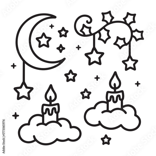 cute candle with holly bold & easy cute christmas coloring page, Whimsical Gingerbread House Coloring Pages for Kids & Adults, Christmas Coloring Pages, bold & easy cozy winter coloring book pages,