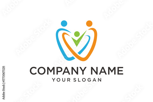 Abstract Family Community Care Wellness and Success Logo Design