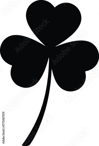 Clover silhouette vector with three leaves