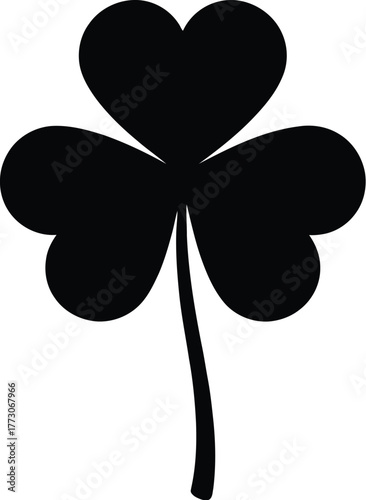 Clover silhouette vector with three leaves