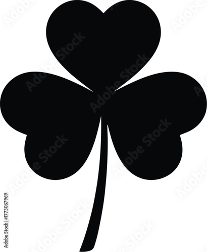 Clover silhouette vector with three leaves