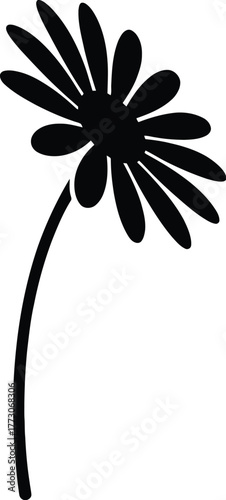 Daisy silhouette vector of single flower